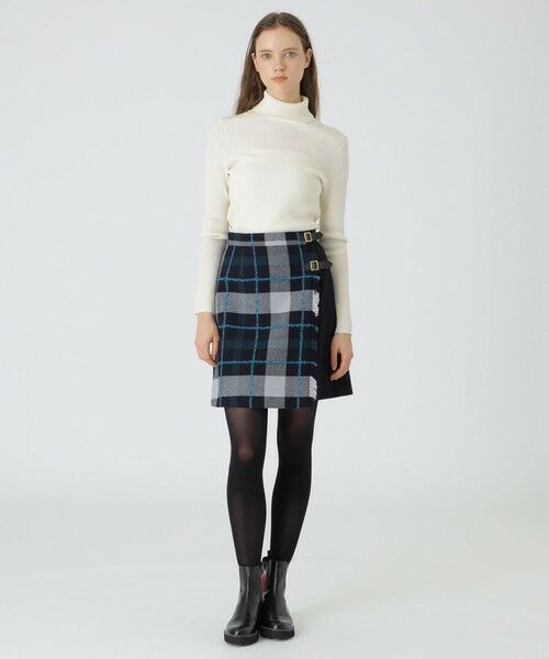 【美品】ブルーレーベルクレストブリッジ チェック ツイード スカートミニスカート