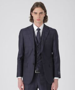 【一部店舗限定】Ermenegildo Zegna ロイヤルネイビーシャドーチェックスリーピーススーツ