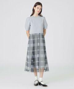 【美人百花コラボ】クレストブリッジチェックチュールニットセットアップ