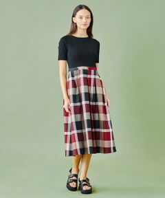 【WEB限定】クレストブリッジチェックライトクロッシングツイルドッキングドレス