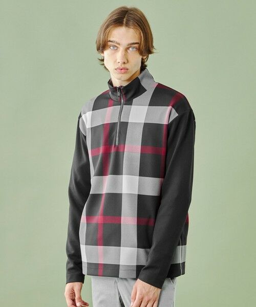 BLUE LABEL / BLACK LABEL CRESTBRIDGE / ブルーレーベル / ブラックレーベル・クレストブリッジ  カットソー | 【WEB限定】パネルチェックハーフジップカットソー | 詳細2