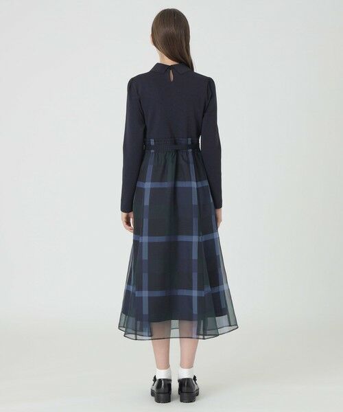 BLUE LABEL / BLACK LABEL CRESTBRIDGE / ブルーレーベル / ブラックレーベル・クレストブリッジ  ドレス | 【美人百花コラボ】クレストブリッジチェックオーガンプリントコンビドレス | 詳細10