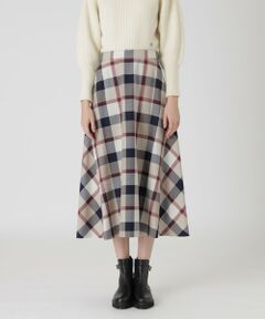 BLUE LABEL / BLACK LABEL CRESTBRIDGE / ブルーレーベル / ブラックレーベル・クレストブリッジ  ミニ・ひざ丈スカート | 【店舗限定】クレストブリッジチェックサキソニードビーオーバーペンフレアスカート
