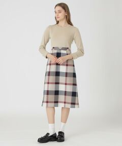 クレストブリッジチェッククロッシングビエラドッキングドレス