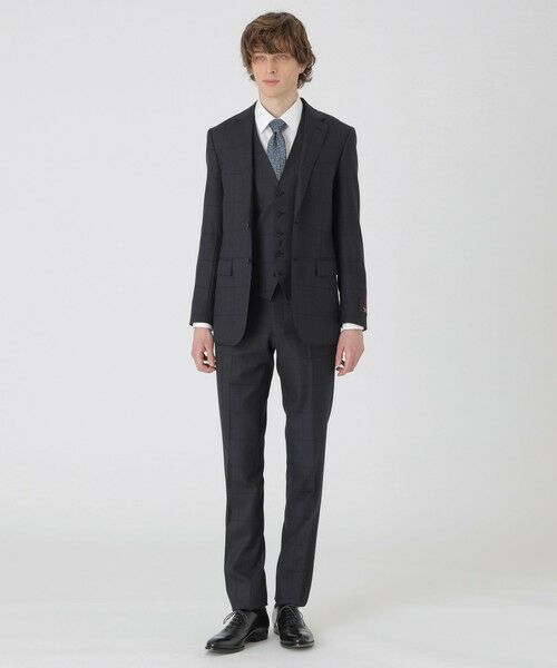 BLUE LABEL / BLACK LABEL CRESTBRIDGE / ブルーレーベル / ブラックレーベル・クレストブリッジ セットアップ | MIYUKI TOPグレーシャドーグレンチェックスリーピーススーツ | 詳細1