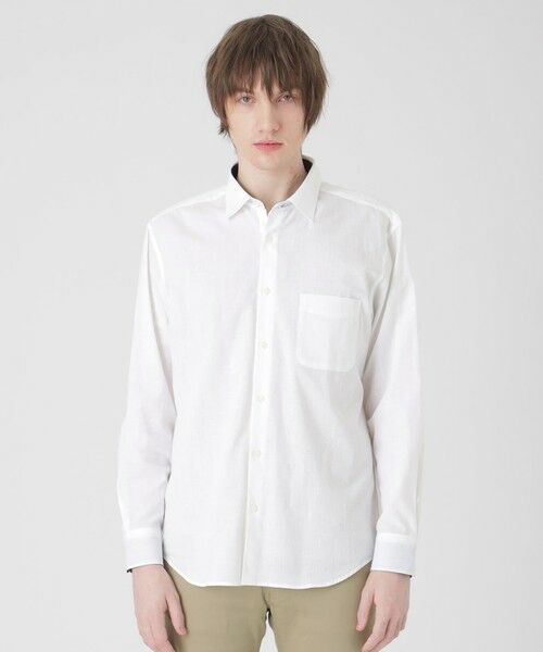BLUE LABEL / BLACK LABEL CRESTBRIDGE/ブルーレーベル / ブラックレーベル・クレストブリッジ 【一部店舗限定】コットンリネンシャンブレーシャツ オフホワイト1 M BLUE LABEL / BLACK LABEL CRESTBRIDGE/ブルーレーベル / ブラックレーベル・クレストブリッジ 【一部店舗限定】コットンリネンシャンブレーシャツ オフホワイト1 M
