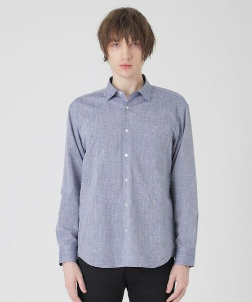 BLUE LABEL / BLACK LABEL CRESTBRIDGE/ブルーレーベル / ブラックレーベル・クレストブリッジ 【一部店舗限定】コットンリネンシャンブレーシャツ ブルー4 L BLUE LABEL / BLACK LABEL CRESTBRIDGE/ブルーレーベル / ブラックレーベル・クレストブリッジ 【一部店舗限定】コットンリネンシャンブレーシャツ ブルー4 L