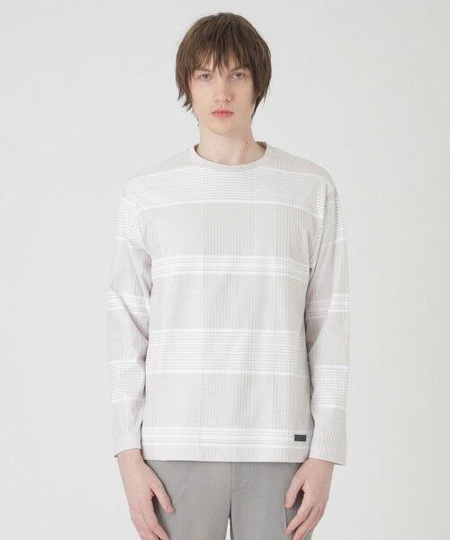 BLUE LABEL / BLACK LABEL CRESTBRIDGE/ブルーレーベル / ブラックレーベル・クレストブリッジ ハリヌキシャドーチェックカットソー オフホワイト2 L BLUE LABEL / BLACK LABEL CRESTBRIDGE/ブルーレーベル / ブラックレーベル・クレストブリッジ ハリヌキシャドーチェックカットソー オフホワイト2 L
