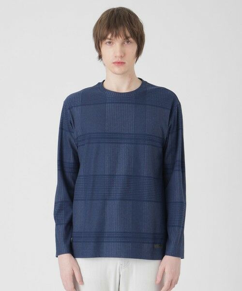 BLUE LABEL / BLACK LABEL CRESTBRIDGE/ブルーレーベル / ブラックレーベル・クレストブリッジ ハリヌキシャドーチェックカットソー ブルー5 M BLUE LABEL / BLACK LABEL CRESTBRIDGE/ブルーレーベル / ブラックレーベル・クレストブリッジ ハリヌキシャドーチェックカットソー ブルー5 M