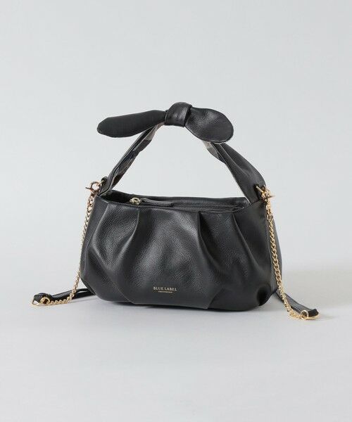 BLUE LABEL / BLACK LABEL CRESTBRIDGE / ブルーレーベル / ブラックレーベル・クレストブリッジ  ショルダーバッグ | ギャザーリボンレザーバッグ（ブラック）