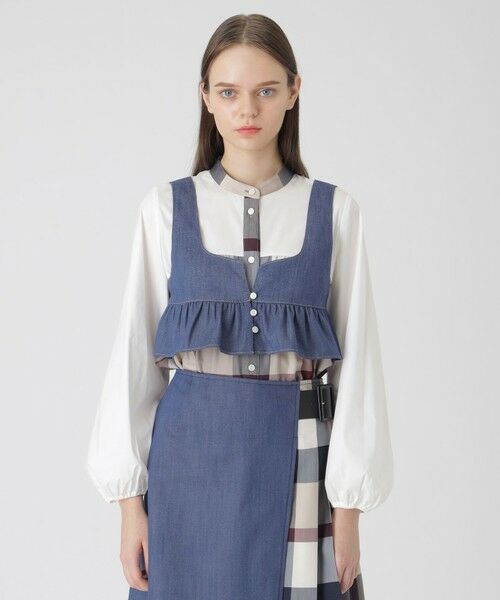 BLUE LABEL / BLACK LABEL CRESTBRIDGE/ブルーレーベル / ブラックレーベル・クレストブリッジ スラブシャンブレーデニムショートビスチェ ブルー2 38 BLUE LABEL / BLACK LABEL CRESTBRIDGE/ブルーレーベル / ブラックレーベル・クレストブリッジ スラブシャンブレーデニムショートビスチェ ブルー2 38