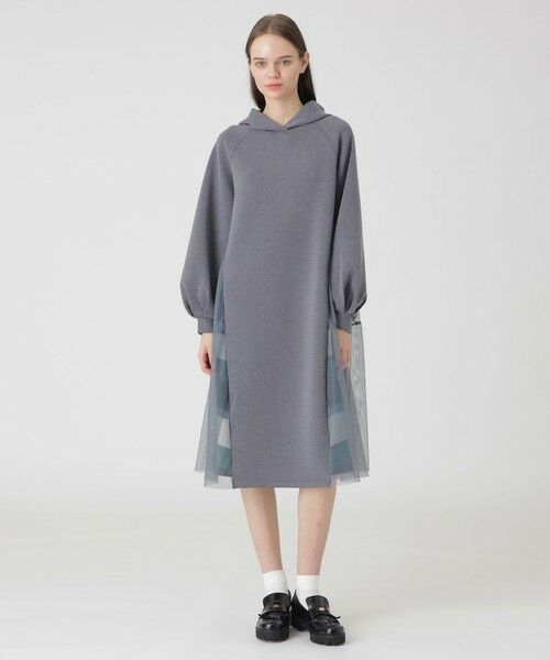 BLUE LABEL / BLACK LABEL CRESTBRIDGE / ブルーレーベル / ブラックレーベル・クレストブリッジ  ドレス | バックチュールポンチドレス（チャコールグレー1）