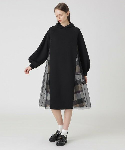 BLUE LABEL / BLACK LABEL CRESTBRIDGE / ブルーレーベル / ブラックレーベル・クレストブリッジ  ドレス | バックチュールポンチドレス（ブラック）