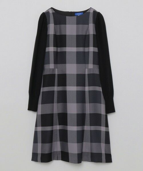 BLUE LABEL / BLACK LABEL CRESTBRIDGE / ブルーレーベル / ブラックレーベル・クレストブリッジ  ドレス | クレストブリッジチェッククロッシングビエラニットスリーブドレス | 詳細5