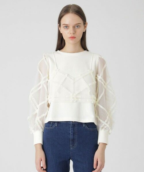 BLUE LABEL / BLACK LABEL CRESTBRIDGE / ブルーレーベル / ブラックレーベル・クレストブリッジ  カットソー | クレストブリッジチェックチュールビスチェ付きトップス | 詳細2