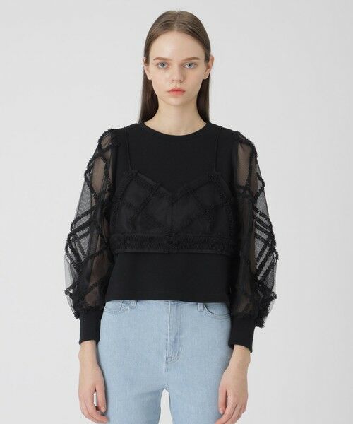 BLUE LABEL / BLACK LABEL CRESTBRIDGE / ブルーレーベル / ブラックレーベル・クレストブリッジ  カットソー | クレストブリッジチェックチュールビスチェ付きトップス | 詳細9