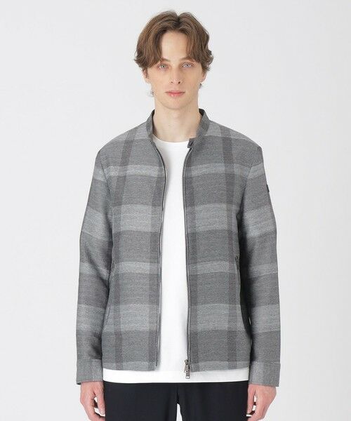 BLUE LABEL / BLACK LABEL CRESTBRIDGE/ブルーレーベル / ブラックレーベル・クレストブリッジ シャドークレストブリッジチェックカラミライダースブルゾン グレー3 L BLUE LABEL / BLACK LABEL CRESTBRIDGE/ブルーレーベル / ブラックレーベル・クレストブリッジ シャドークレストブリッジチェックカラミライダースブルゾン グレー3 L