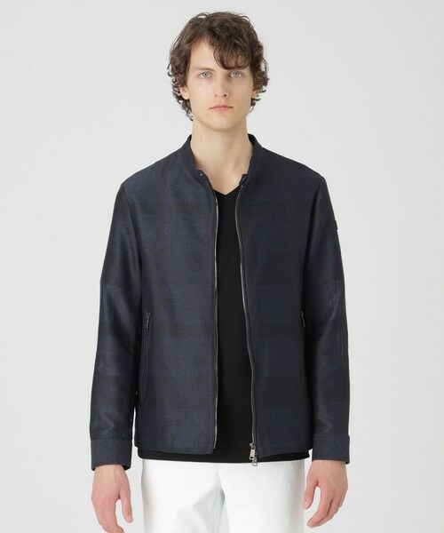 BLUE LABEL / BLACK LABEL CRESTBRIDGE/ブルーレーベル / ブラックレーベル・クレストブリッジ シャドークレストブリッジチェックカラミライダースブルゾン ネイビー1 LL BLUE LABEL / BLACK LABEL CRESTBRIDGE/ブルーレーベル / ブラックレーベル・クレストブリッジ シャドークレストブリッジチェックカラミライダースブルゾン ネイビー1 LL