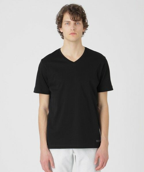 BLUE LABEL / BLACK LABEL CRESTBRIDGE/ブルーレーベル / ブラックレーベル・クレストブリッジ マーセライズVネックTシャツ ブラック LL BLUE LABEL / BLACK LABEL CRESTBRIDGE/ブルーレーベル / ブラックレーベル・クレストブリッジ マーセライズVネックTシャツ ブラック LL