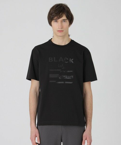 BLUE LABEL / BLACK LABEL CRESTBRIDGE/ブルーレーベル / ブラックレーベル・クレストブリッジ 【BLACK lab.】マーブルロゴグラフィックTシャツ ブラック 3L BLUE LABEL / BLACK LABEL CRESTBRIDGE/ブルーレーベル / ブラックレーベル・クレストブリッジ 【BLACK lab.】マーブルロゴグラフィックTシャツ ブラック 3L