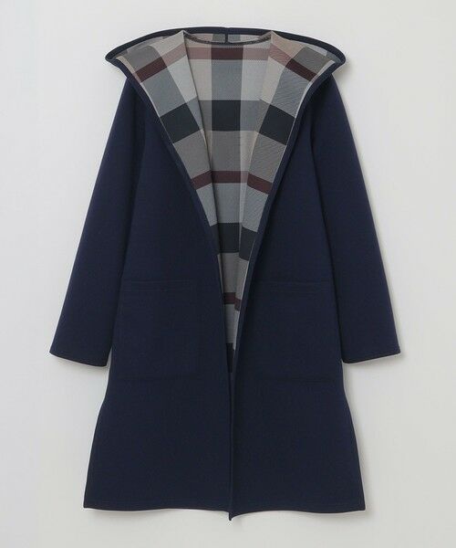 クレストブリッジチェックリバーシブルダンボールコーディガン