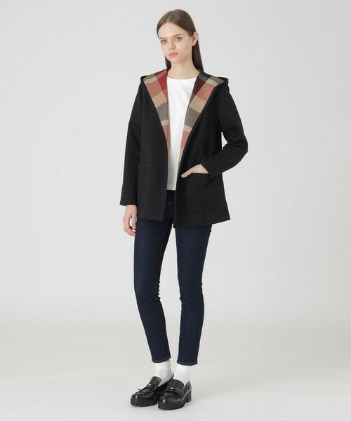 BLUE LABEL / BLACK LABEL CRESTBRIDGE / ブルーレーベル / ブラックレーベル・クレストブリッジ  その他アウター | クレストブリッジチェックリバーシブルダンボールミディ丈コーディガン | 詳細1