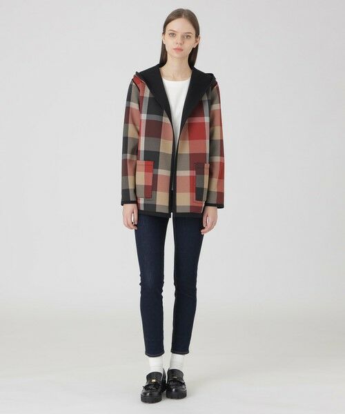 BLUE LABEL / BLACK LABEL CRESTBRIDGE / ブルーレーベル / ブラックレーベル・クレストブリッジ  その他アウター | クレストブリッジチェックリバーシブルダンボールミディ丈コーディガン | 詳細2