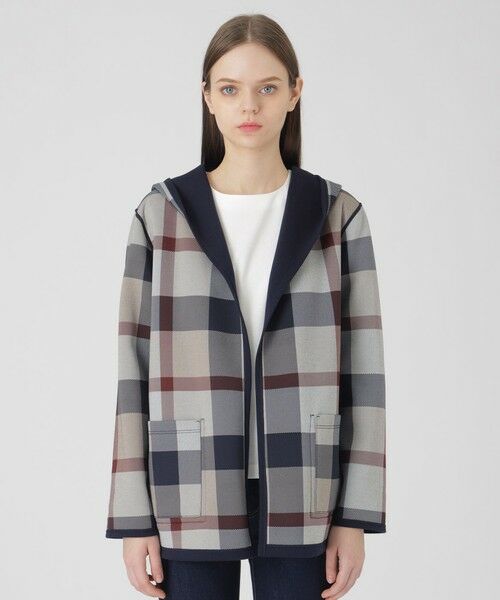 BLUE LABEL / BLACK LABEL CRESTBRIDGE / ブルーレーベル / ブラックレーベル・クレストブリッジ  その他アウター | クレストブリッジチェックリバーシブルダンボールミディ丈コーディガン | 詳細10
