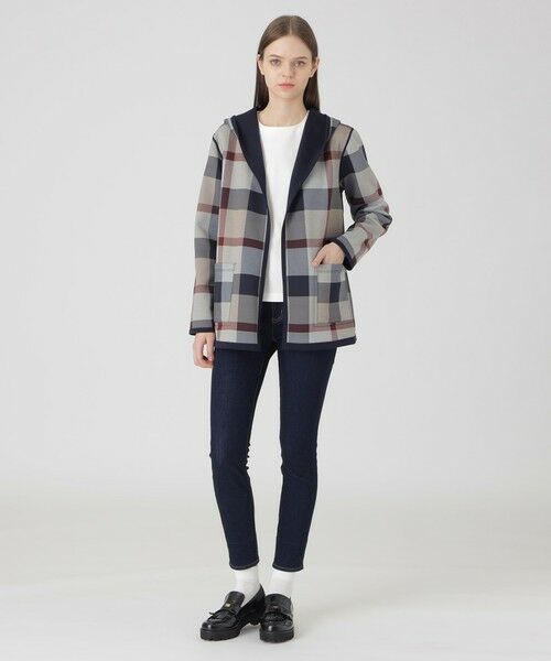 BLUE LABEL / BLACK LABEL CRESTBRIDGE / ブルーレーベル / ブラックレーベル・クレストブリッジ  その他アウター | クレストブリッジチェックリバーシブルダンボールミディ丈コーディガン | 詳細9