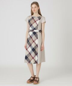 BLUE LABEL / BLACK LABEL CRESTBRIDGE / ブルーレーベル / ブラックレーベル・クレストブリッジ  ドレス | クレストブリッジチェックライトクロッシングツイル切替ドレス