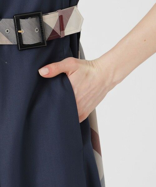 クレストブリッジチェックライトクロッシングツイル切替ドレス