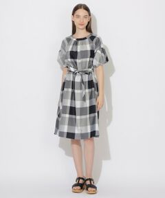 BLUE LABEL / BLACK LABEL CRESTBRIDGE / ブルーレーベル / ブラックレーベル・クレストブリッジ  ドレス | 【WEB限定】クレストブリッジチェッククロッシングツイルパフスリーブドレス
