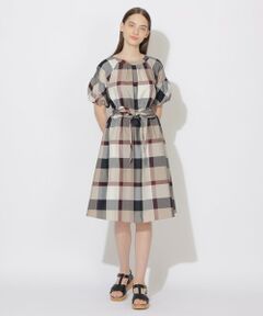 BLUE LABEL / BLACK LABEL CRESTBRIDGE / ブルーレーベル / ブラックレーベル・クレストブリッジ  ドレス | 【WEB限定】クレストブリッジチェッククロッシングツイルパフスリーブドレス