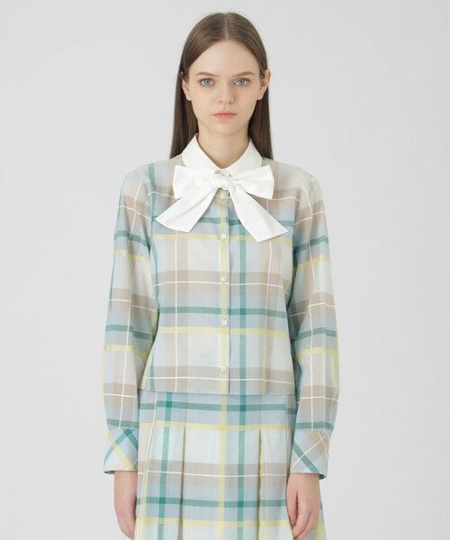 BLUE LABEL / BLACK LABEL CRESTBRIDGE/ブルーレーベル / ブラックレーベル・クレストブリッジ クレストブリッジチェックシャドードビーブラウス グリーン3 36 BLUE LABEL / BLACK LABEL CRESTBRIDGE/ブルーレーベル / ブラックレーベル・クレストブリッジ クレストブリッジチェックシャドードビーブラウス グリーン3 36