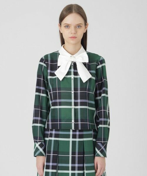 BLUE LABEL / BLACK LABEL CRESTBRIDGE/ブルーレーベル / ブラックレーベル・クレストブリッジ クレストブリッジチェックシャドードビーブラウス グリーン6 36 BLUE LABEL / BLACK LABEL CRESTBRIDGE/ブルーレーベル / ブラックレーベル・クレストブリッジ クレストブリッジチェックシャドードビーブラウス グリーン6 36
