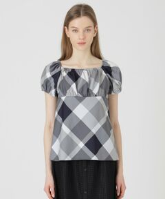 BLUE LABEL / BLACK LABEL CRESTBRIDGE / ブルーレーベル / ブラックレーベル・クレストブリッジ  シャツ・ブラウス | クレストブリッジチェックライトクロッシングツイルスクエアネックブラウス