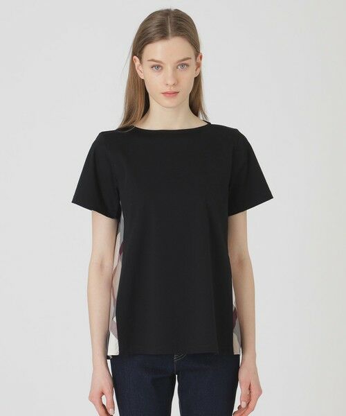 BLUE LABEL / BLACK LABEL CRESTBRIDGE/ブルーレーベル / ブラックレーベル・クレストブリッジ コンパクトピマスムースサイドチェックカットソー ブラック 40 BLUE LABEL / BLACK LABEL CRESTBRIDGE/ブルーレーベル / ブラックレーベル・クレストブリッジ コンパクトピマスムースサイドチェックカットソー ブラック 40