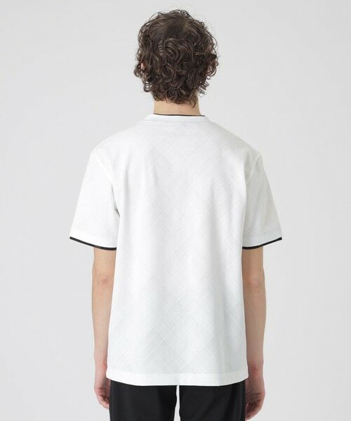 2022新品ブルーレーベルクレストブリッジ☆天竺サイドチェックデザインTシャツ白 セール】 コンパクトピマスムースサイドチェックカットソー