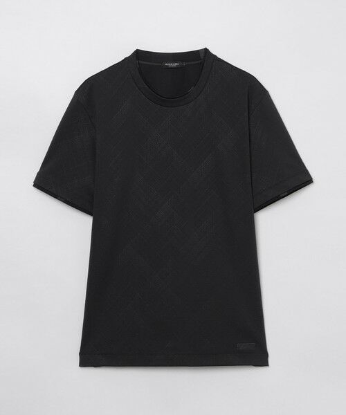 ブルーレーベル　黒 半袖Tシャツ チェック柄 バックデザイン ブルーレーベルブラックレーベルクレストブリッジのBLUE LABEL