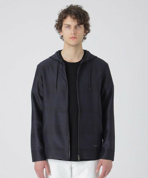 BLUE LABEL / BLACK LABEL CRESTBRIDGE / ブルーレーベル / ブラックレーベル・クレストブリッジ  カットソー | シャドークレストブリッジチェックカラミパーカー（ネイビー1）