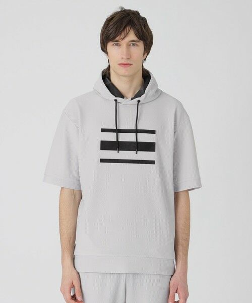 【再入荷】 BLACK （カットソー）｜BLUE lab.】ブリーズメッシュフーディー イヤホン