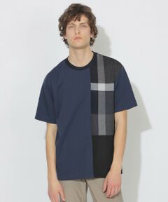 BLUE LABEL / BLACK LABEL CRESTBRIDGE / ブルーレーベル / ブラックレーベル・クレストブリッジ  カットソー | 【WEB・一部店舗限定】チェックニットドッキングTシャツ