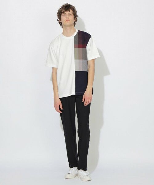 新品タグ付き　ブルーレーベルクレストブリッジ　バックチェックトップス　Tシャツ セール】 【WEB限定】クレストブリッジチェックパイルTシャツ