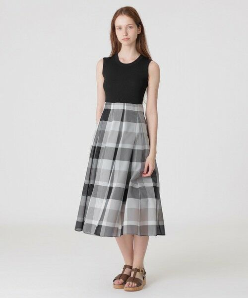 BLUE LABEL / BLACK LABEL CRESTBRIDGE/ブルーレーベル / ブラックレーベル・クレストブリッジ 【美人百花コラボ】ニットドッキングドレス ブラック 36 BLUE LABEL / BLACK LABEL CRESTBRIDGE/ブルーレーベル / ブラックレーベル・クレストブリッジ 【美人百花コラボ】ニットドッキングドレス ブラック 36