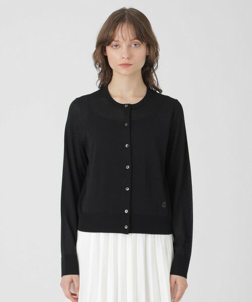 BLUE LABEL / BLACK LABEL CRESTBRIDGE / ブルーレーベル / ブラックレーベル・クレストブリッジ  ニット・セーター | クールファインニットクルーネックカーディガン（ブラック）