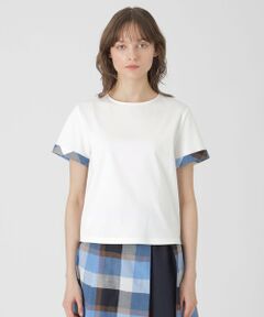 コットンシルケットスムースロングTシャツ （カットソー）｜BLUE