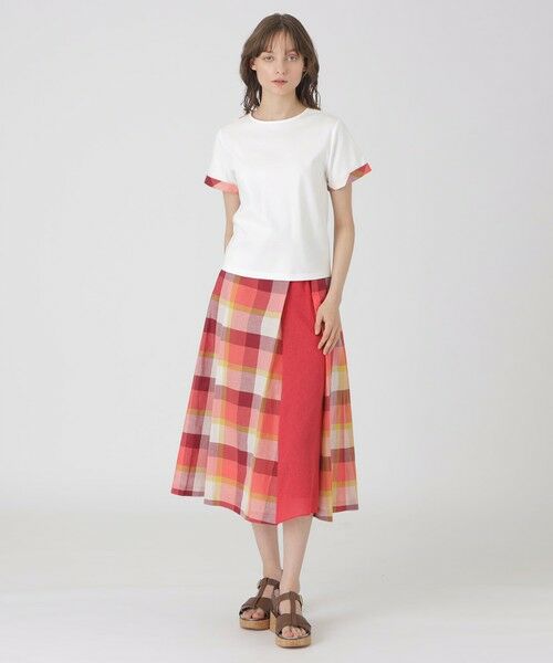 セール】 コンパクトピマスムースバックチェックTシャツ