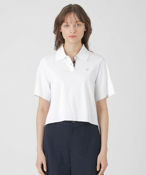 BLUE LABEL / BLACK LABEL CRESTBRIDGE / ブルーレーベル / ブラックレーベル・クレストブリッジ  カットソー | コットンセーターマシーンコンパクトポロ（ホワイト）