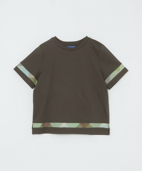 【極美品】ブルーレーベル クレストブリッジ 半袖 切り替え Tシャツ チェック コンパクトピマスムースバックチェックTシャツ（カットソー