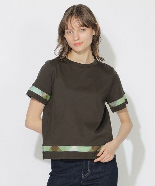 2025MHL 肩ボタンTシャツ カットソー 黒 SOUTHSIDE CROSS LOGO TEE（Tシャツ/カットソー）｜BREATH
